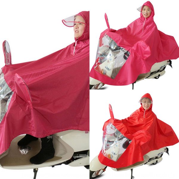 

yikelai cloak motorcycle big brim poncho motorcycle creative single jacquard poncho raincoat thickened, Red;brown