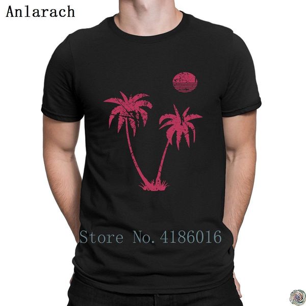 

retro pink palms tree and sunrise tshirts pop tee natural sunlight tshirt for men print family clothing, White;black