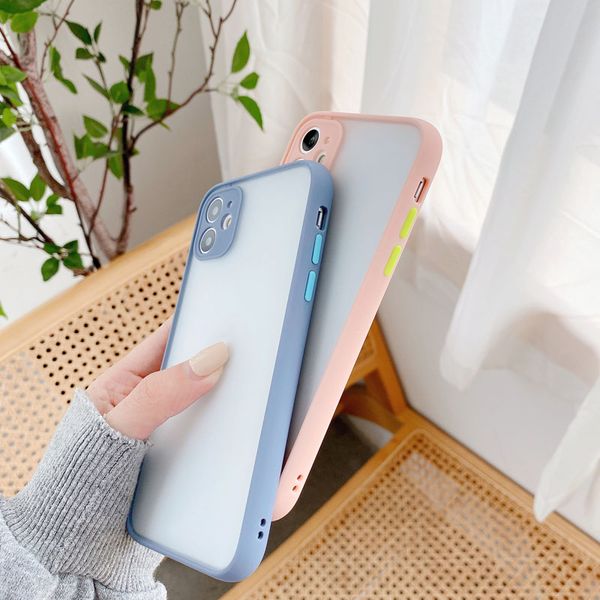 

new contrast color luxury contrast color case for iphone 11pro max xr x xs max 8 7 6 6s plus frame matte hard pc protective cover coque