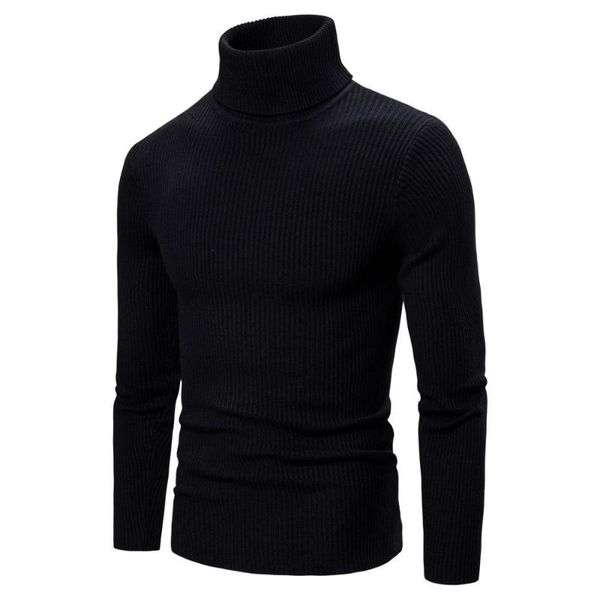 

осень теплая водолазка свитер мужчины твердые вязаные свитера man, White;black