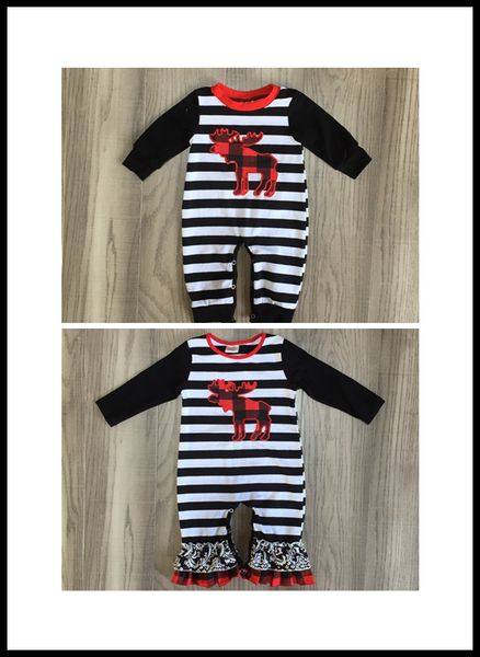 

baby kids christmas romper baby girls/boys romper deer elk romper with stripe baby boy girls boutique clothes y200320, Blue