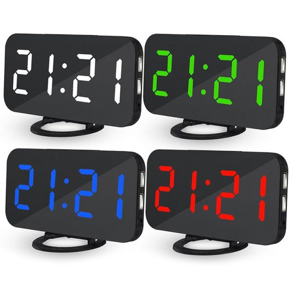 

creative digital alarm clock led clock multifunction snooze time display night led table deskoffice home bedroom decoration