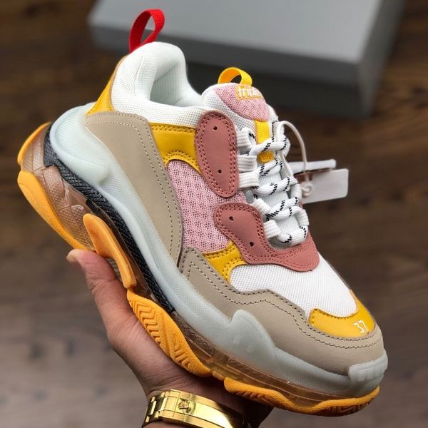 

shoe triple s 3.0 fashion designer casual shoes luxury shoes women's combination nitrogen outsole crystal bottom dad casual shoes star, White;red