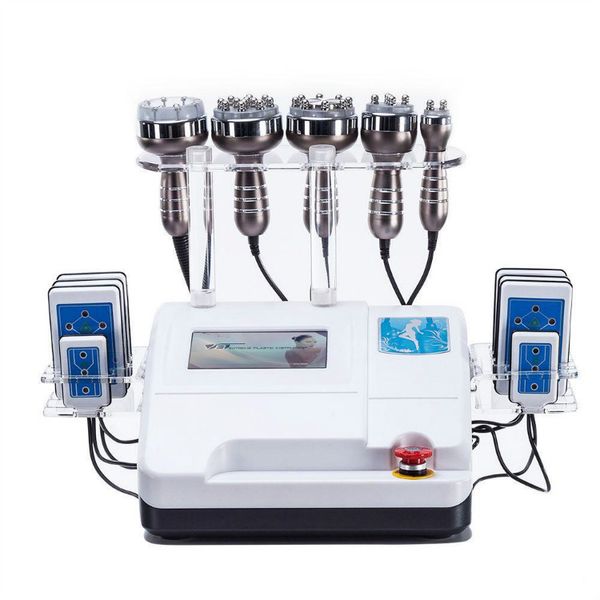 

new model 6 in 1 40k ultrasonic liposuction cavitation rf machine 8 pads 650nm lipo laser slimming machine vacuum rf skin rejuvenation