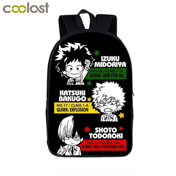 

anime boku no hero academia backpack teenage student school bags izuku midoriya bakugou katsuki backpack my hero academia bag