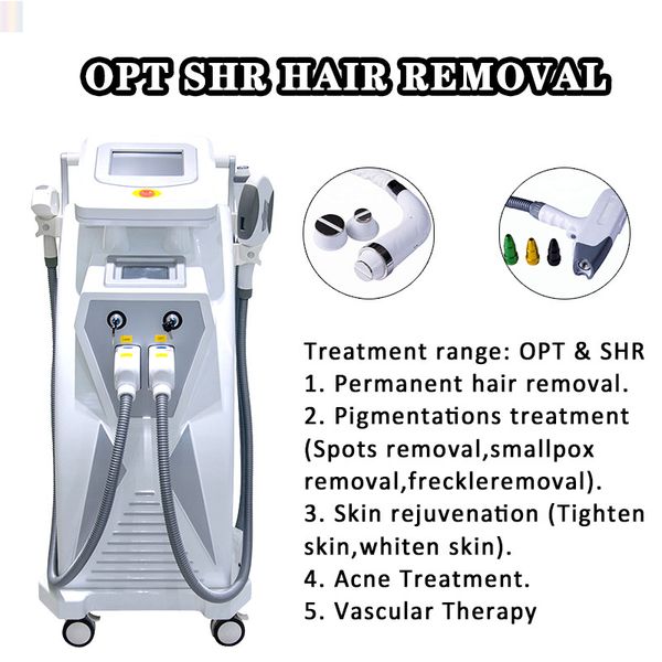 

3 in 1 ipl laser elight hair removal machine opt shr ndyag laser tattoo removal facial skin rejuvenation salon shr ipl elight machine, Black;white