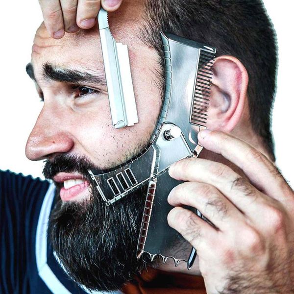 

multifunctional shaving brush beard shaping styling man beard trim template hair cut molding hair clipper modelling