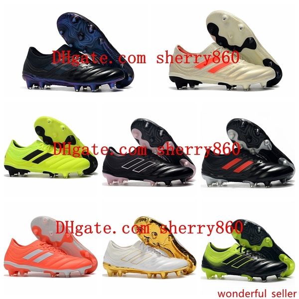 

2019 mens soccer cleats copa 19.1 fg world cup soccer shoes copa mundial football boots outdoor tacos de futbol orange