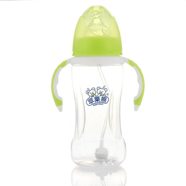 

330ml baby cup children learn drinking straw infant milk feeding nipple bottles