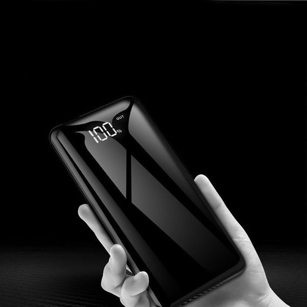 

new ultrathin power bank 30000mah portable charger external battery powerbank lcd full screen mirror for xiaomi iphone huawei