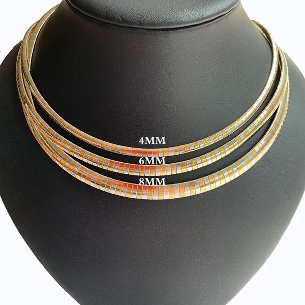 

women choker chain stainless steel collar necklace jewelry snake chain 4-8mm for gift, Silver