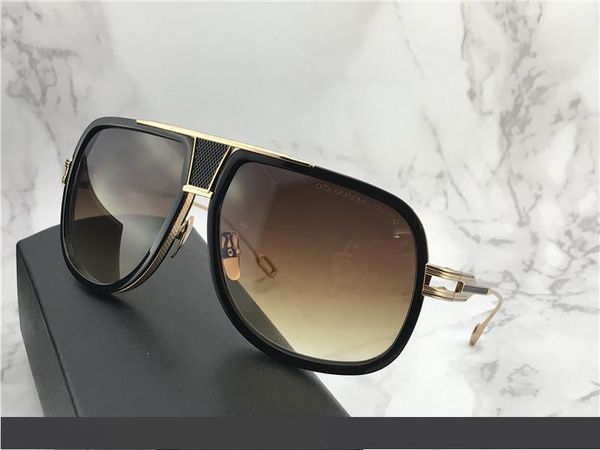 

classic black gold pilot sunglasses brown gradient men luxury sunglasses gafas de sol designer sunglasses vintage glasses new with box, White;black