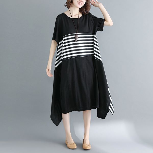 

2020 new arrive summer maternity dress woman loose version striped large size dresses pregnant woman clothing md-02190, White