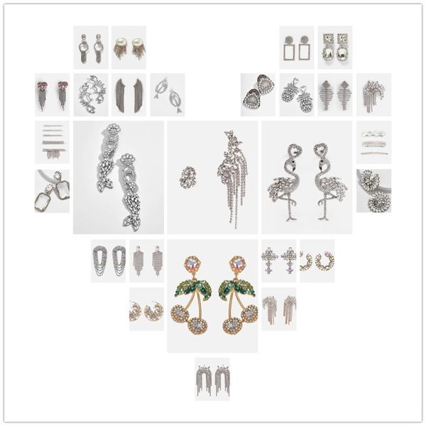 

vedawas trendy crystal long fringed drop earrings for women wedding party girls gift bohemian statement jewelry xg2954, Silver
