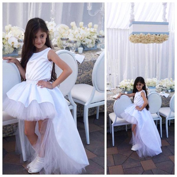 

new design lovely front short long back flower girl dresses communion dresses girls pageant vestidos, Red;yellow