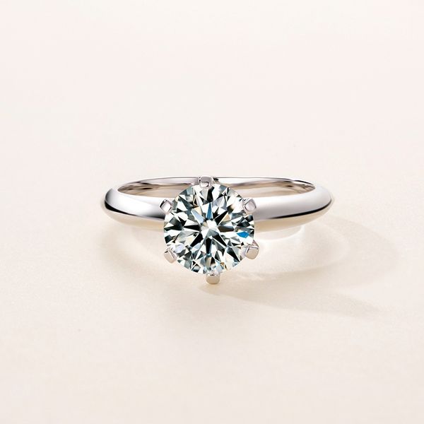 

inbeaut s925 стерлингового серебра круглый камень пасьянс кольцо игристое 1ct отличная огранка имитация бриллиантовое кольцо для женщин ново, Slivery;golden