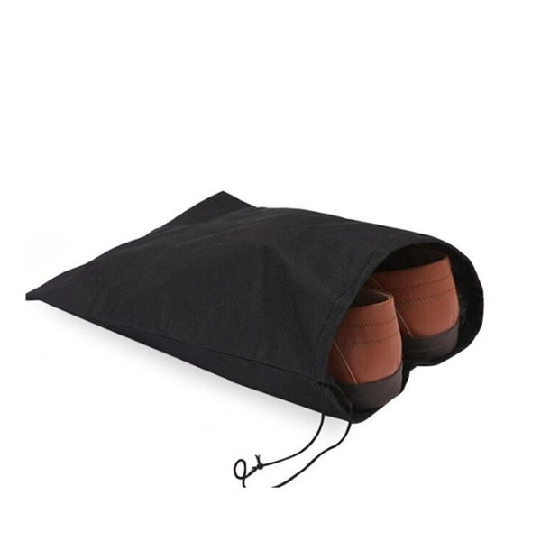 

2pcs shoes organizer home durable portable non woven dust proof travel drawstring environmental black storage case, White;pink
