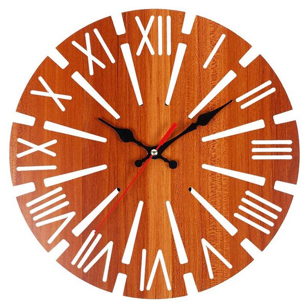 

simple retro round windmill shape roman numeral wall clock modern design wall clock home decoration wood hanging table hang