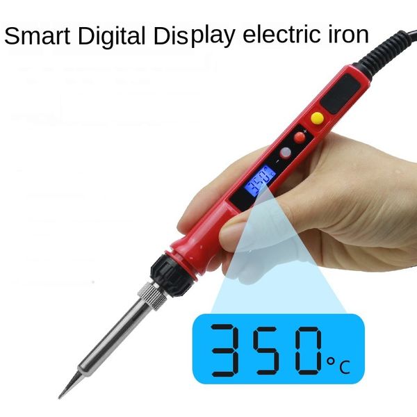 

60w electric soldering iron lcd digital display temperature adjustable 110v 220v us/eu solder iron set welding rework repair