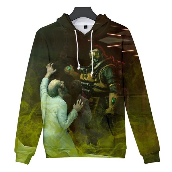

men's 3d printed casual sweatshirt apex legends harajuku style long-sleeved hooded sweatshirt men's pullstring casual, Black