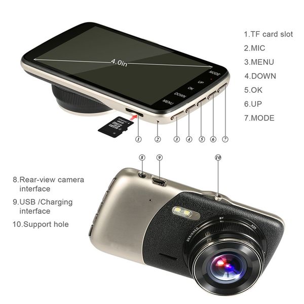 

xst fhd 1080p 4.0 inch car dvr dash camera ips screen car camera dash cam video recorder night vision g-sensor registrator