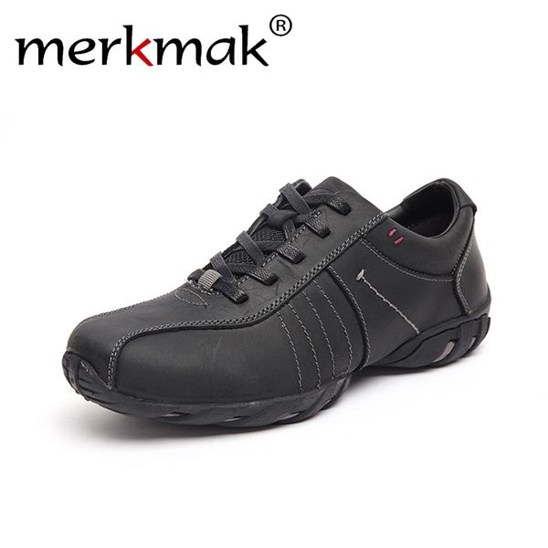 

merkamk mesh genuine leather men casual shoes handmade leisure fashion sneakers big size italian style lace-up shoes men, Black