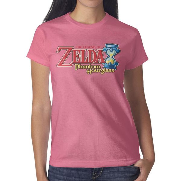 

the legend of zelda phantom hourglass logo pink womens t shirt,shirts,t shirts,tee shirts printing personalised make a champion classic t sh, White