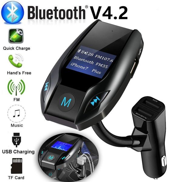 Bluetooth Car FM Transmitter MP3 Player Hands free Radio Adapter Kit USB Charger