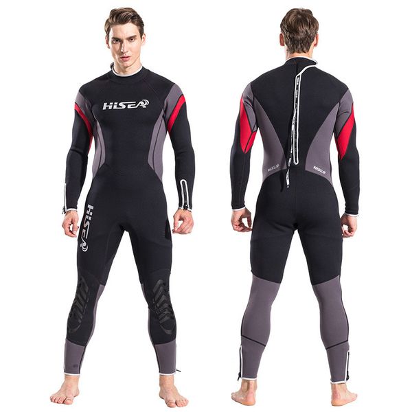 

latest hisea scuba diving suit men 2.5mm neoprene diving suit swimming wetsuit surf triathlon one-piece for men