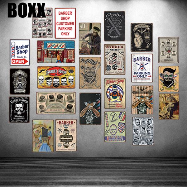 

barber shop customer parking only metal sign shabby chic wall home art shop bar decoration 30x20cm retro signs