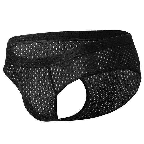 

plus size xl-5xl mens underwear briefs summer ice silk underpants men briefs breathable mesh low waist male panties, Black;white