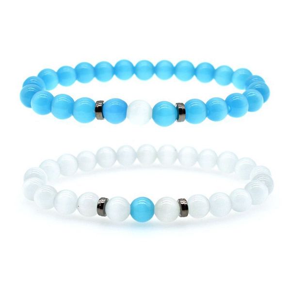 

21th new blue cat eye stone bracelet grey eye beaded bracelet men's and women's fashion bracelets my orders hwasy1804, Black