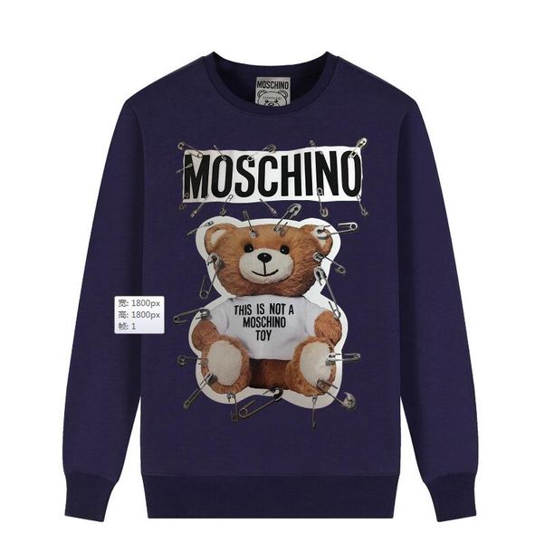 

Осень в Нью-2019 новые мужские футболки AF Moschino Хлопок Плюшевые Цифровая печать с длинным рукавом свитера Straight Тонкий