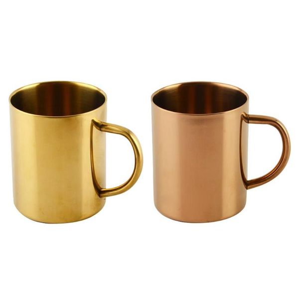 

gold/brass plated stainless steel water coffee mug double wall teacup