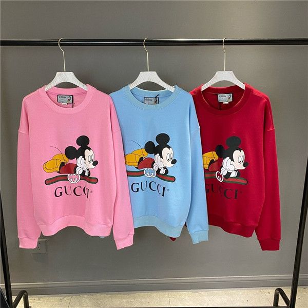 

20fw new arrival brands guqi lie down mouse print luxury hoodie cotton sweater casual loose solid sweatshirt men's and women's hoo, Gray;blue