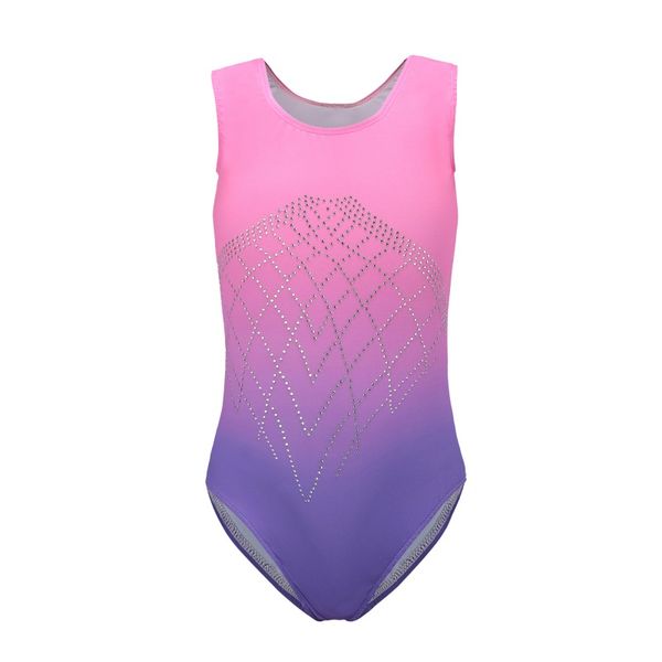 

diamond highlights sleeveless ballet gymnastics suit practice clothes gradient color dance clothes