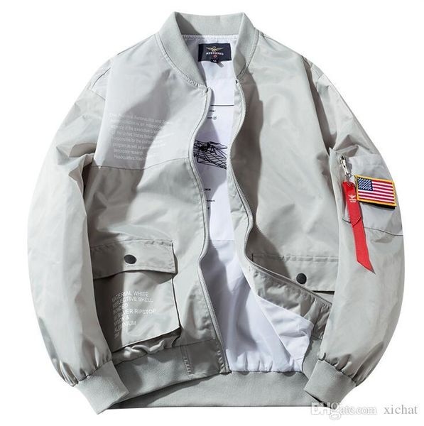 

2019 autumn mens designer jackets brand new nasa flight pilot casual coat ma1 bomber jacket letter printed windbreaker outerwear 9882, Black;brown