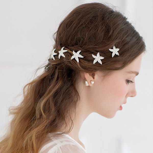 2019 Starfish Hairpins U Clip Silver Plated Bridal Hair Clips