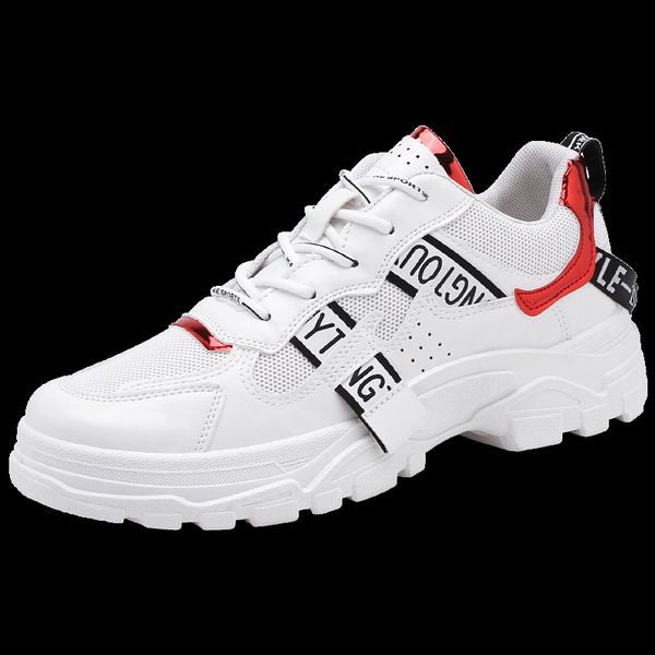 

new men casual shoes lac-up sneakers outdoor shoes men's fashion platform breathable breathable lightweight footwear shoe, Black