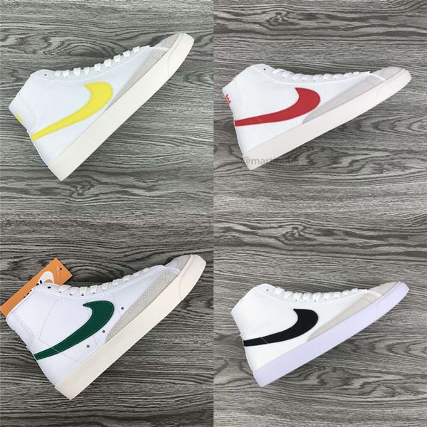 

2020 sb blazer mid 77 shoes lucid green sail white chicago and toronto canvas pacific blue habanero red shoes size 36-44, Black