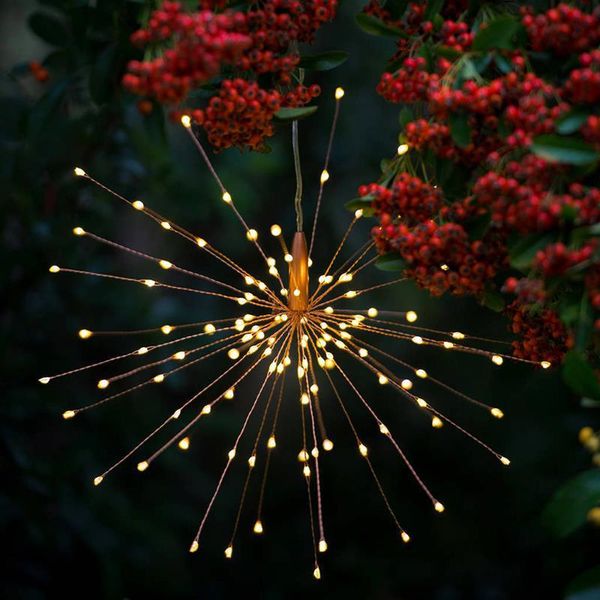 

fireworks solar string lights 200 led solar lamp 8 mode led lights remote control decoration xmas light for party bar christmas an2674