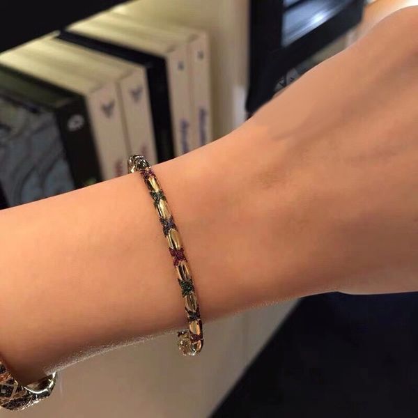

2020 new arrival europe 925 sterling sliver colorful tribe bracelets brand original bracelets for women girl lady gift, Golden;silver