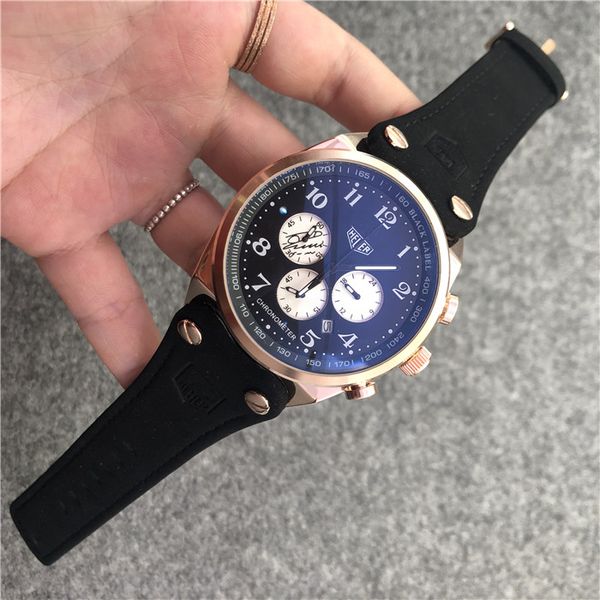 

2020 tag watch running seconds quartz movement diameter 44mm brand men's watch luxury waterproof casual military business brand watch, Slivery;brown