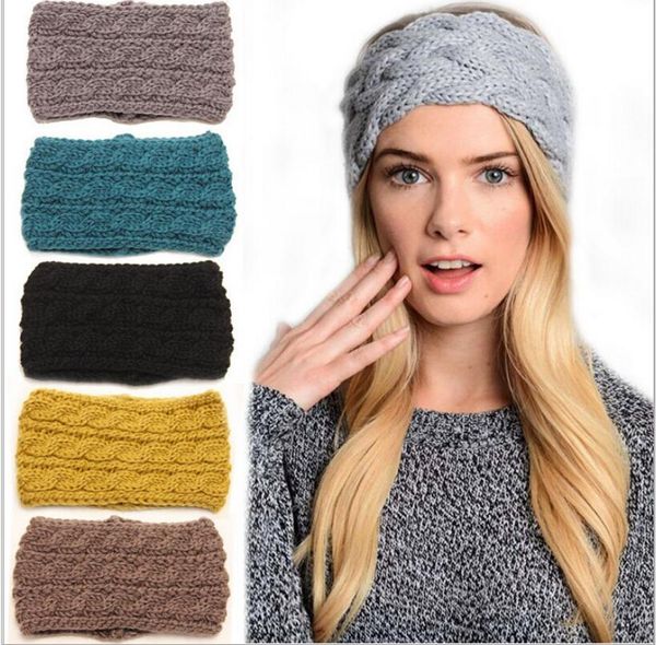 Mulheres Winter Women Warmer Warmer Hairbands Três Fileiras Twist Turbano Turbante Turbante Headwrap para Acessórios de Cabelo Girl Da073