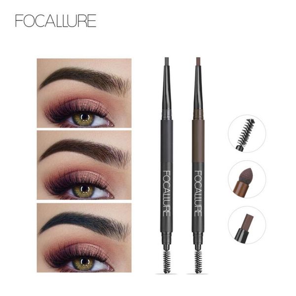 Focallure Best Professional 3 Heads Eye Brow Waterproof Makeup Eyebrow Pen Pigment 4 Farben zur Auswahl