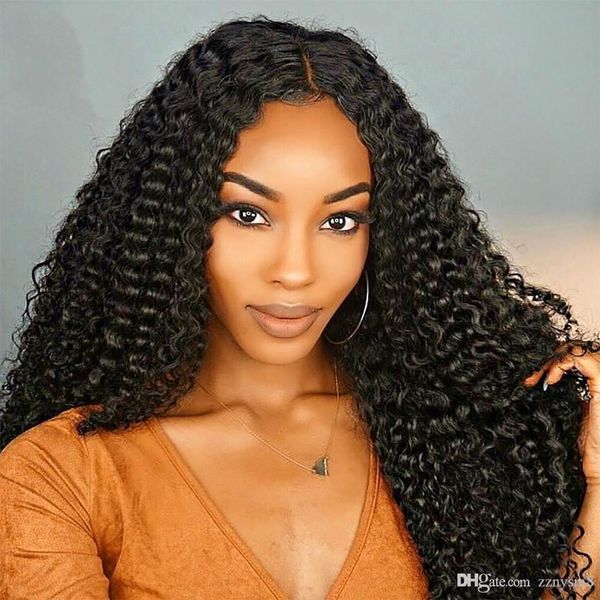 

кудрявый парик человеческих волос бразильского короткие боб фронта шнурка человеческих волос парики pre ливер hairline с knhj21 младенца вол, Black