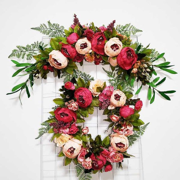 

artificial wreath door threshold flower diy wedding home living room party pendant wall decor christmas garland gift rose peony