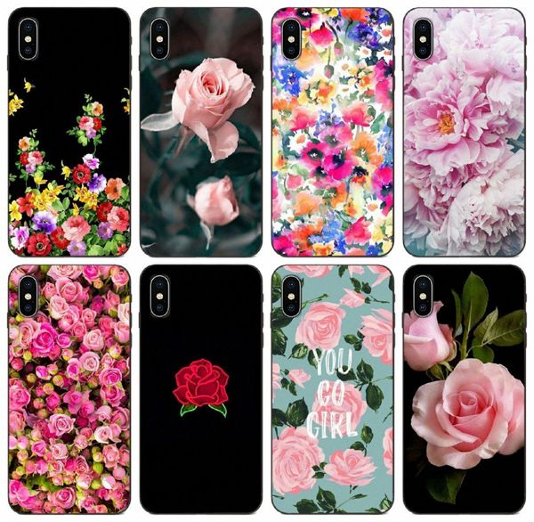 

tongtrade] flower roses peony painted case for iphone 11 pro x xs max xr 6s 5s 5c plus galaxy a8 plus huawei p9 p smart z xiaomi 4c 4i case