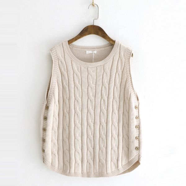 

simple solid retro knit vest vintage sweet female twist women vest winter outerwear sleeveless pullover knitwear waistcoat, Black;white