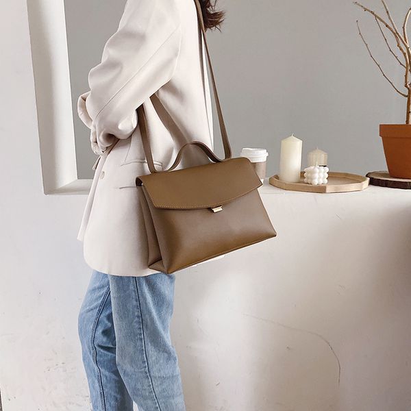 

2020 new fashion shoulder bag crossbody bag pu leather solid color tote